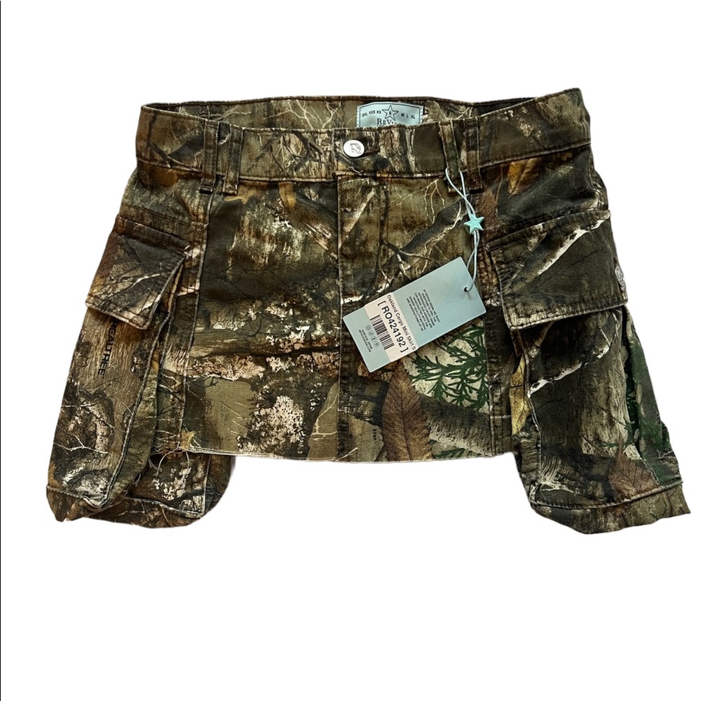 Revice Camo Cargo Denim Skirt